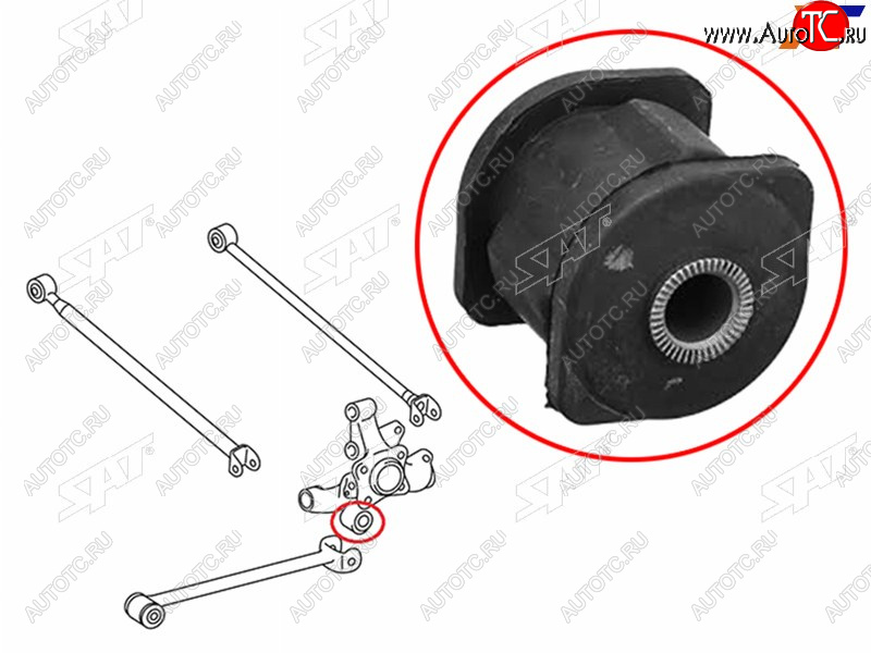 299 р. Сайлентблок Toyota Caldina (T190,T210) 92-02  Camry (XV20,XV30,XV40,XV50) 96-21  Corolla (E90,E100 SAT ST-42305-06020-U  с доставкой в г. Пермь