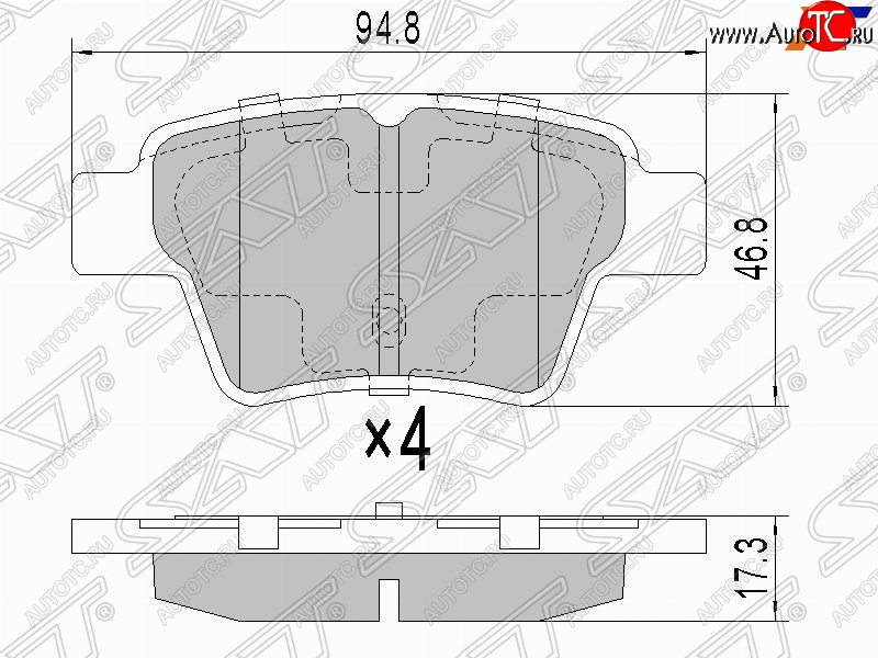 859 р. Задние тормозные колодки SAT  Geely Emgrand EC7 (2009-2016) седан дорестайлинг, хэтчбек  с доставкой в г. Пермь