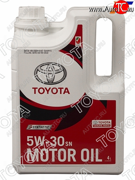 4 389 р. Масло моторное TOYOTA (пластиковая канистра) SN 5W-30 4Л (синтетика) TOYOTA 08880-83714, 0888083714 TOYOTA 08880-83714  с доставкой в г. Пермь