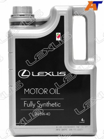 2 859 р. Масло моторное LEXUS (пластиковая канистра) 5W-40 SN 4Л (Синтетика) ОАЭ LEXUS 08880-83717  с доставкой в г. Пермь. Увеличить фотографию 1
