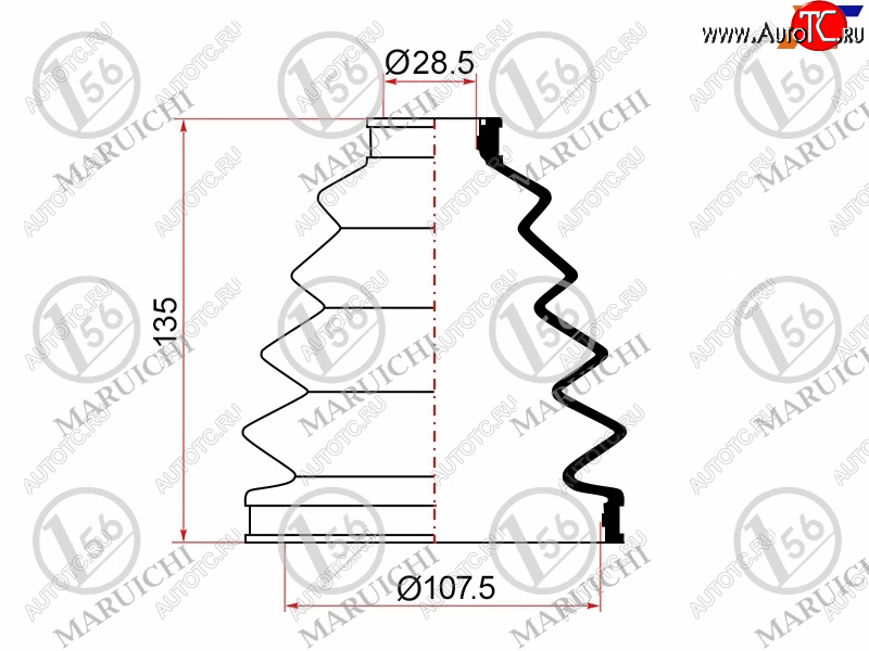 1 129 р. Пыльник ШРУСа наружный TOYOTA LAND CRUISER 100 ##J101 98-07 MARUICHI 02-145  с доставкой в г. Пермь
