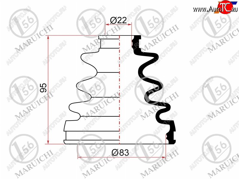 549 р. Пыльник ШРУСа наружный TOYOTA CAMRY SXV1#MCV20 5SFE 92-01VOLVO S60S80 98-06V70 00-07A6 97-05 MARUICHI 02-133  с доставкой в г. Пермь