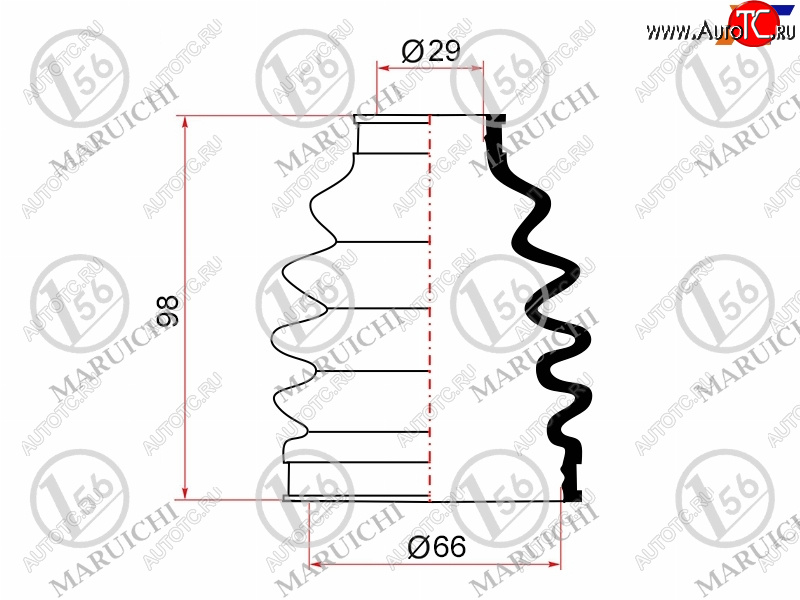 679 р. Пыльник ШРУСа наружный RR TOYOTA MARK 2MARK 2 BLIT GX11#JZX11#VEROSSA GX11#JZX110 1JZFSE MARUICHI 02-156  с доставкой в г. Пермь