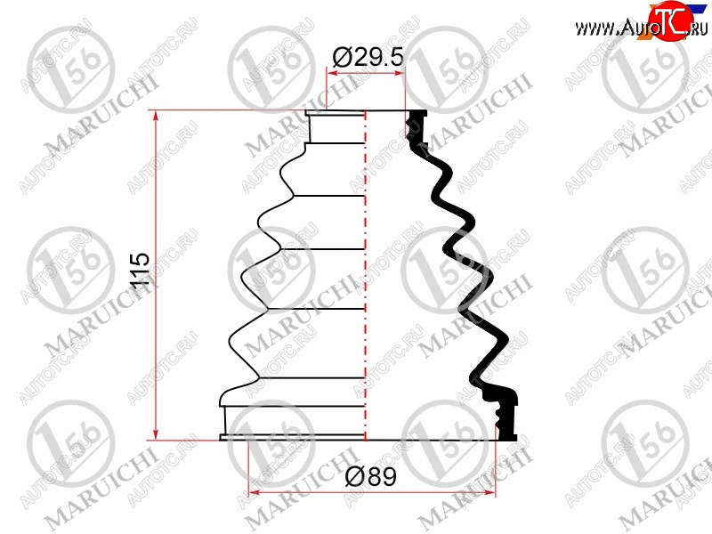 899 р. Пыльник ШРУСа наружный TOYOTA LAND CRUISER PRADO 96-08 MARUICHI 02-153  с доставкой в г. Пермь