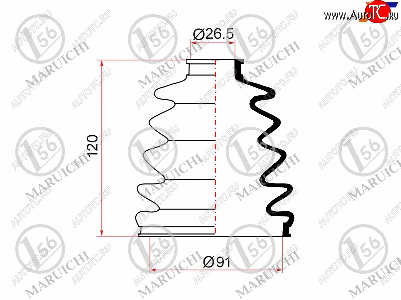 1 189 р. Пыльник ШРУСа наружный MITSUBISHI PAJERO V6070# 99-06 MARUICHI 02-162  с доставкой в г. Пермь