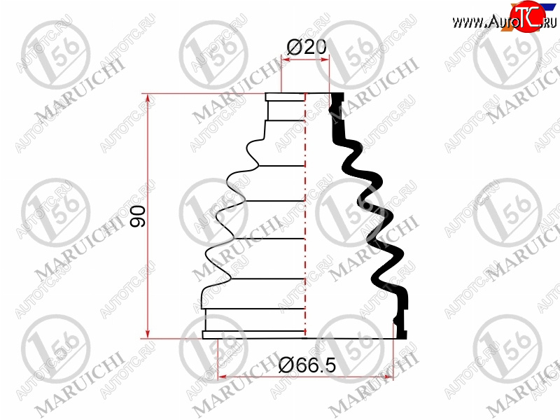 619 р. Пыльник ШРУСа наружный TOYOTA PASSO KGC1# QNC10 1KRFEMITSUBISHI PAJERO MINI H58A H53 58A MARUICHI 02-167  с доставкой в г. Пермь