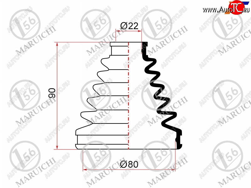 599 р. Пыльник ШРУСа наружный TOYOTA FIELDER 06-12PREMIOALLION ZRT26# 07-10 MARUICHI 02-173  с доставкой в г. Пермь