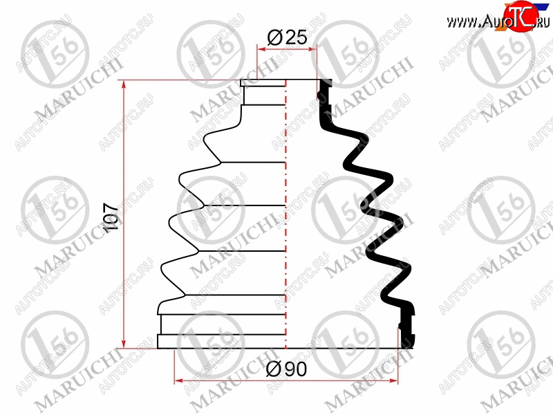 649 р. Пыльник ШРУСа наружный TOYOTA CAMRY ACV4# 06-09RAV4 ACA2# 2AZFE 03-05IPSUM ACM2# 01-09HONDA ACCOR MARUICHI 02-164  с доставкой в г. Пермь