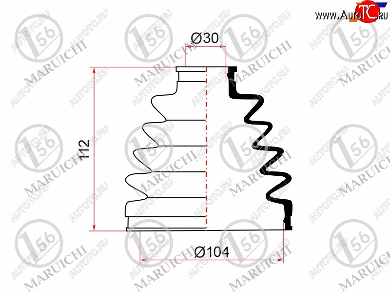 1 199 р. Пыльник наружный FR TOYOTA LAND CRUISER PRADO GRJ12#KDJ120KZJ120LJ12#RZJ12#TRJ12# 04-10 1GRFE MARUICHI 02-183  с доставкой в г. Пермь