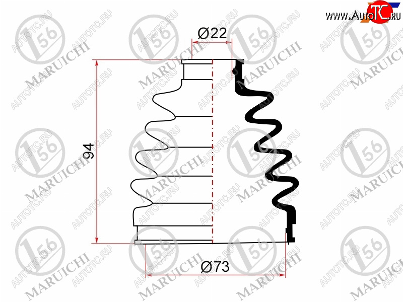 669 р. Пыльник ШРУСа наружный SUBARU FORESTER SH 07-13 MARUICHI 02-182  с доставкой в г. Пермь