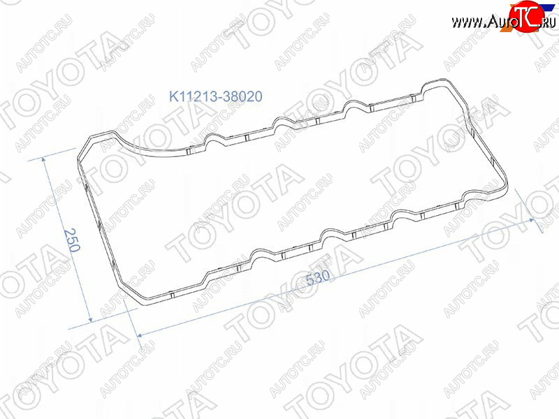 1 189 р. Прокладка клапанной крышки (3URFE) TOYOTA №1 Lexus LX570 J200 дорестайлинг (2007-2012)  с доставкой в г. Пермь