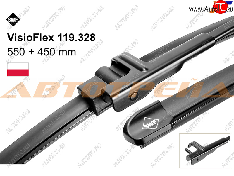 2 059 р. Комплект щеток стеклоочистителя 550мм+450мм OPEL ASTRA H 04-14                                       SWF 119328  с доставкой в г. Пермь
