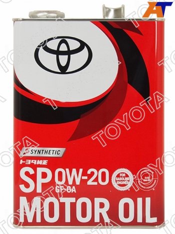 6 649 р. Масло моторное TOYOTA (металлическая канистра) 0W-20 SPGF6-A 4Л (Япония) TOYOTA 08880-13205  с доставкой в г. Пермь. Увеличить фотографию 1