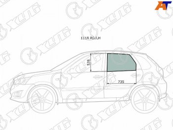 2 569 р. Стекло боковое опускное (Сзади Слева Цвет зеленый) Datsun mi-Do 14-21  on-DO 14-19  LADA Granta XYG 1118 RD/LH  с доставкой в г. Пермь. Увеличить фотографию 1