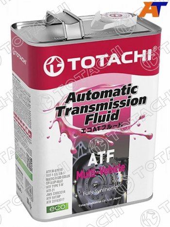 4 199 р. Масло трансмиссионное синтетическое TOTACHI ATF MULTI-VEHICLE 4л TOTACHI 20604  с доставкой в г. Пермь. Увеличить фотографию 1