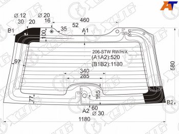 7 949 р. Стекло заднее (Цвет зеленый Обогрев) Peugeot 206 98-09 XYG 206-STW RW/H/X  с доставкой в г. Пермь. Увеличить фотографию 1