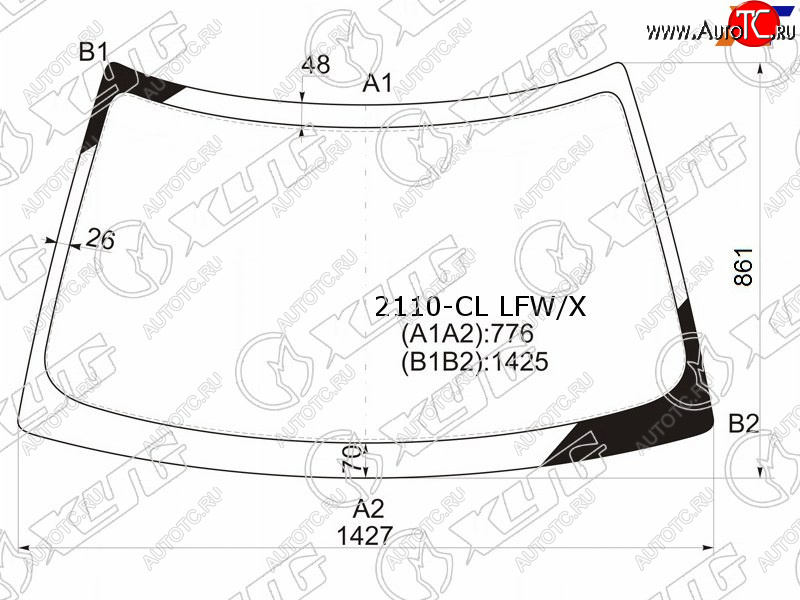 4 399 р. Стекло лобовое LADA 2110 95-14  2111 97-14  2112 99-09  Priora 07-18 XYG 2110-CL LFW/X  с доставкой в г. Пермь