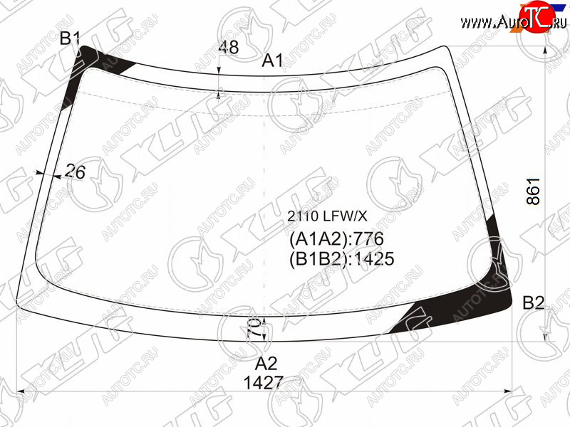 3 899 р. Стекло лобовое LADA 2110 95-14  2111 97-14  2112 99-09  Priora 07-18 XYG 2110 LFW/X  с доставкой в г. Пермь