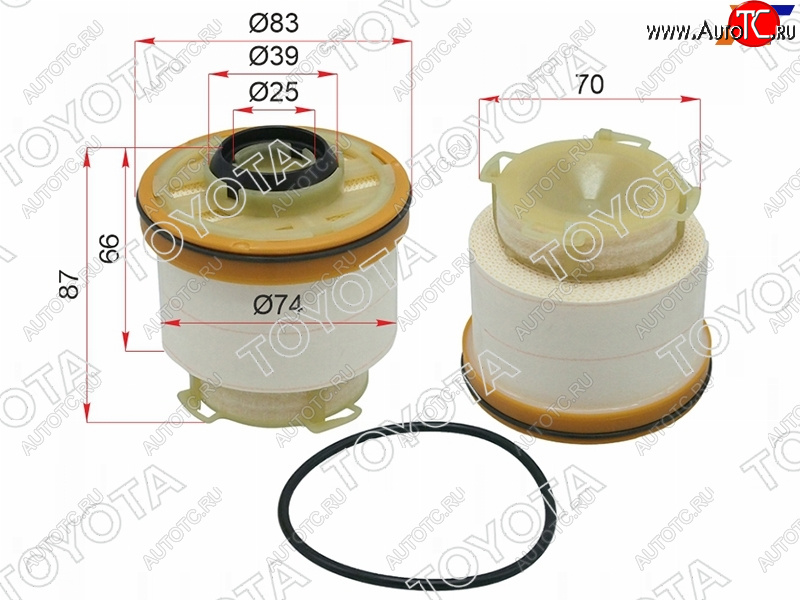 3 599 р. Фильтр топливный TOYOTA HILUX 1KDFTV 12-15FORTUNER 12-15MITSUBISHI L200 4N15 15- TOYOTA 23390-0L050  с доставкой в г. Пермь
