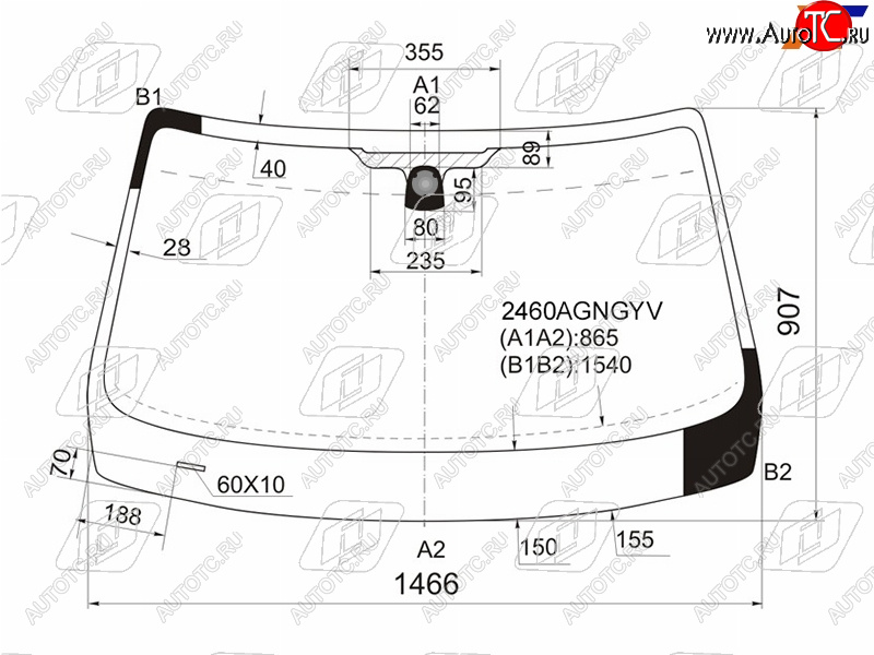 6 499 р. Стекло лобовое BMW X1 09-15 FUYAO 2460AGNGYV  с доставкой в г. Пермь