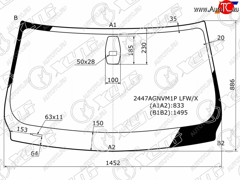 5 999 р. Стекло лобовое + дд BMW 3 SERIES E90/E91 4/5D 05-11 XYG 2447AGNVM1P LFW/X, 2447agnvm1plfwx XYG 2447AGNVM1P LFW/X  с доставкой в г. Пермь