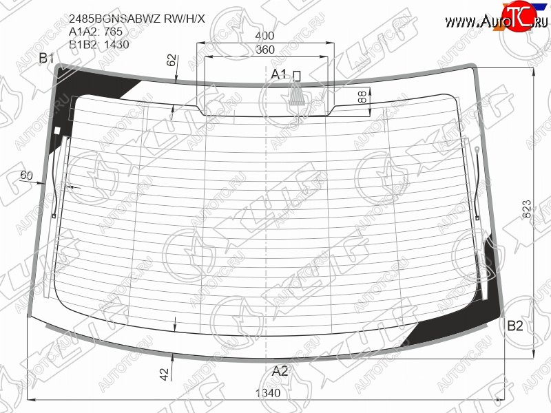 13 999 р. Стекло заднее (Цвет зеленый Обогрев Антенна Молдинг) BMW 5-Series 16-  M5 17- XYG 2485BGNSABWZ RW/H/X  с доставкой в г. Пермь
