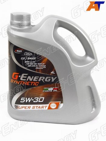 2 879 р. Масло моторное синтетическое G-Energy Synthetic Super Start 5W-30 SNCF, C3 4л G-ENERGY 253142400  с доставкой в г. Пермь. Увеличить фотографию 1