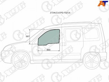 2 789 р. Стекло боковое опускное (Спереди Слева Цвет зеленый) Citroen Berlingo 96-12  Peugeot Partner 96-1 XYG 2724LCLV2FD FD/LH  с доставкой в г. Пермь. Увеличить фотографию 1