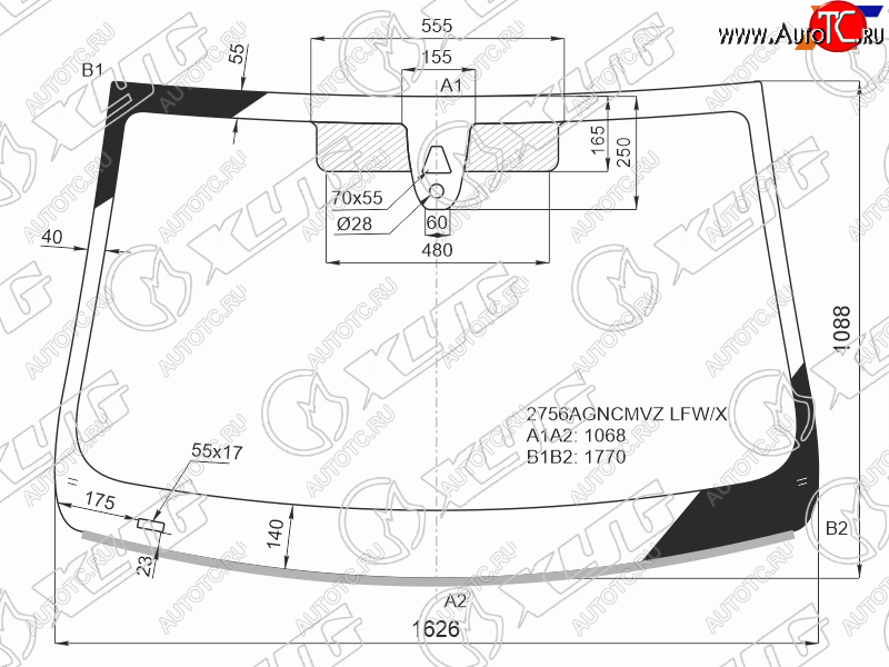 11 449 р. Стекло лобовое (Камера Датчик дождя Молдинг) Citroen Jumpy 16-  Spacetourer 16-  Opel Zafira Lif XYG 2756AGNCMVZ LFW/X  с доставкой в г. Пермь