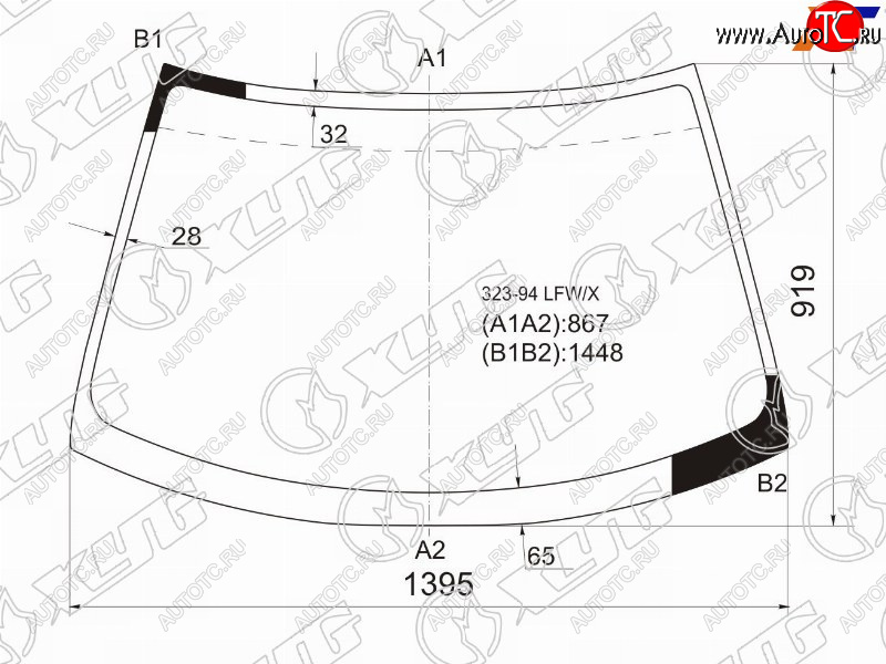 7 299 р. Стекло лобовое Mazda 323 94-00  Lantis 93-97 XYG 323-94 LFW/X  с доставкой в г. Пермь
