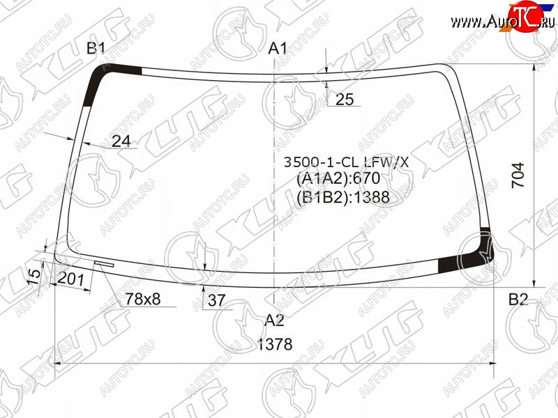 3 999 р. Стекло лобовое Toyota Hilux Pick Up 97-04  4Runner 95-02  Hilux Surf 95-02 XYG 3500-1-CL LFW/X  с доставкой в г. Пермь