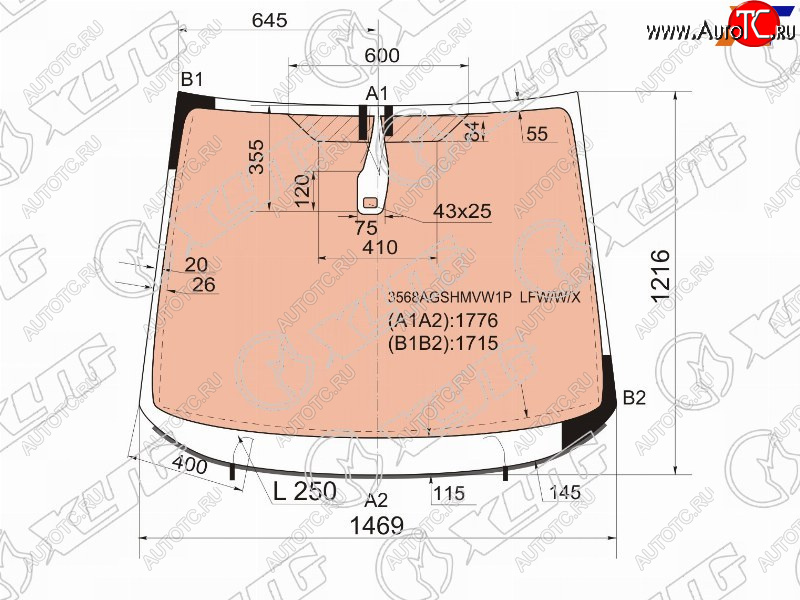 24 649 р. Стекло лобовое (Обогрев полный Датчик дождя Молдинг) Ford S-MAX 06-15 XYG 3568AGSHMVW1P LFW/W/X  с доставкой в г. Пермь
