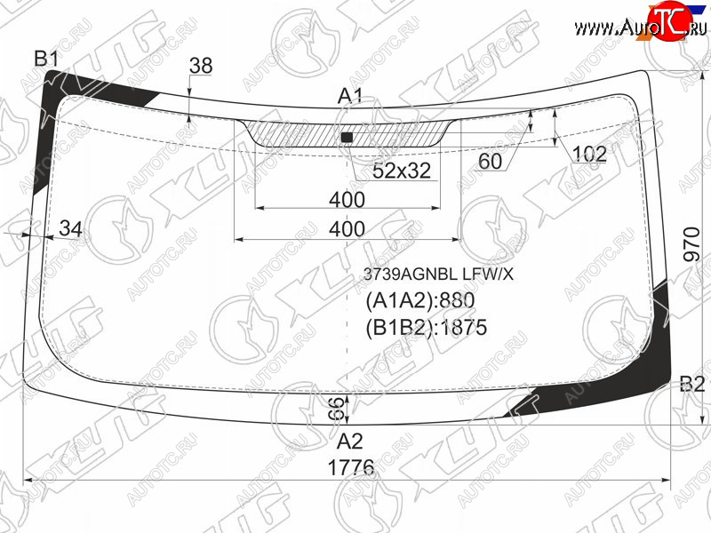 6 899 р. Стекло лобовое Ford Transit 00-14 XYG 3739AGNBL LFW/X  с доставкой в г. Пермь