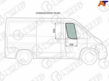 2 789 р. Стекло боковое опускное (Спереди Справа Цвет зеленый) Peugeot Boxer 06-  Citroen Jumper 06-  Fia XYG 3750RGSV3FDW FD/RH  с доставкой в г. Пермь. Увеличить фотографию 1