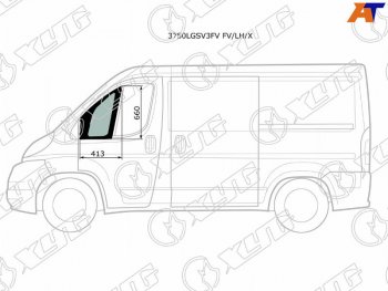Стекло форточки (Спереди Слева Цвет зеленый) Peugeot Boxer 06-  Citroen Jumper 06-  Fiat Ducato XYG 3750LGSV3FV FV/LH/X