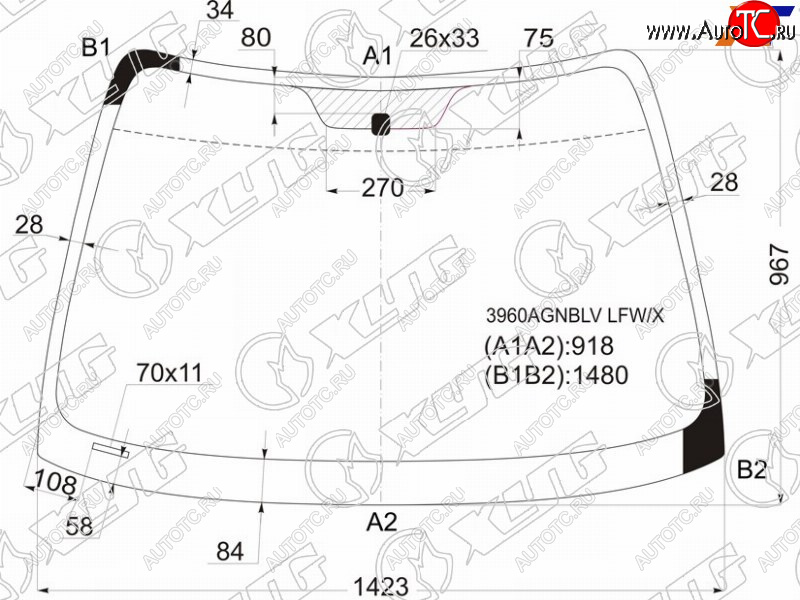 6 299 р. Стекло лобовое Honda Accord 97-03 XYG 3960AGNBLV LFW/X  с доставкой в г. Пермь