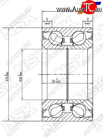 2 679 р. Подшипник передней ступицы наружний TOYOTA RUSHCAMITERIOSPYZAR (без ABS)                          NSK 38BWD21  с доставкой в г. Пермь