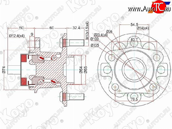 10 899 р. Ступичный узел задн. TOYOTA VITZ KSP90,NCP9#,SCP90RACTIS NCP10#,SCP100BELTA #SP92 05- (с ABS) KOYO 3DACF026F-24HS  с доставкой в г. Пермь