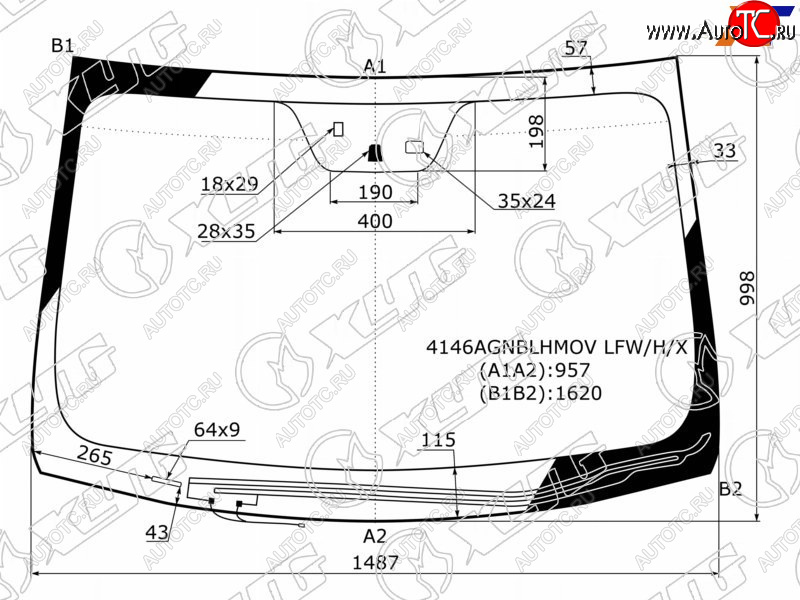 8 649 р. Стекло лобовое (Обогрев щеток Датчик дождя Сборка Россия) Hyundai i40 11-17 XYG 4146AGNBLHMOV LFW/H/X  с доставкой в г. Пермь
