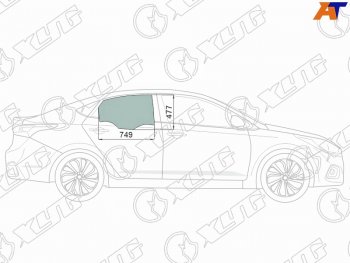 2 699 р. Стекло боковое опускное (Сзади Справа Цвет зеленый Крепления) Hyundai Solaris 17-20  Accent 17-2 XYG 4168RGNS4RD RD/RH  с доставкой в г. Пермь. Увеличить фотографию 1