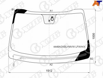 Стекло лобовое (Обогрев щеток Датчик дождя) Kia Sorento 14-20  Sorento Prime 14-20 XYG 4446AGNBLHMVW LFW/H/X