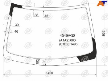 Стекло лобовое LADA Kalina 04-13  Kalina Sport 08-14 BOR 4549AGS