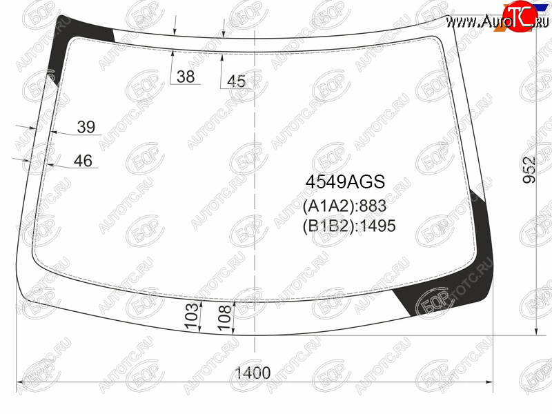 5 999 р. Стекло лобовое LADA Kalina 04-13  Kalina Sport 08-14 BOR 4549AGS  с доставкой в г. Пермь