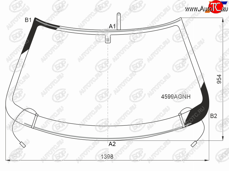 14 699 р. Стекло лобовое (Обогрев полный) Datsun mi-Do 14-  on-DO 14-19  LADA Granta 11-  Kalina Sport 14-1 BOR 4599AGNH  с доставкой в г. Пермь