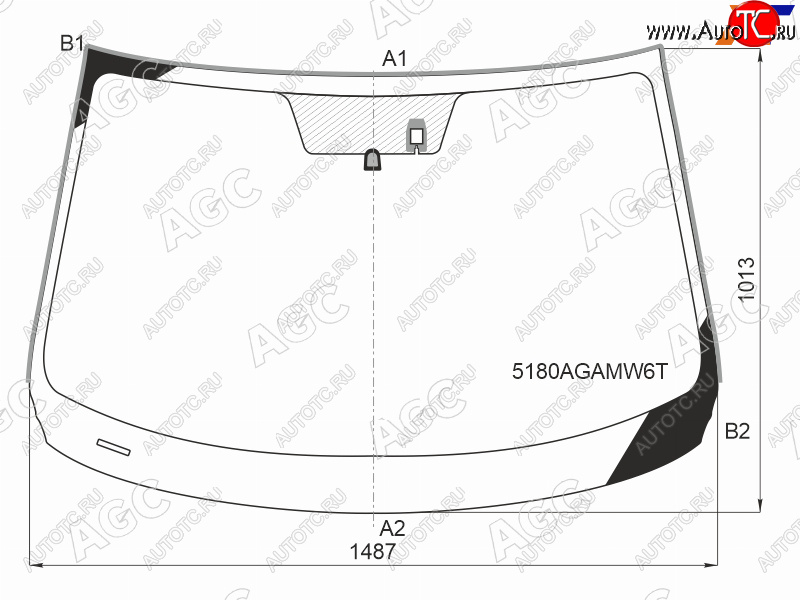 13 799 р. Стекло лобовое (Датчик дождя Молдинг) Mazda 6 17- AGC 5180AGAMW6T  с доставкой в г. Пермь