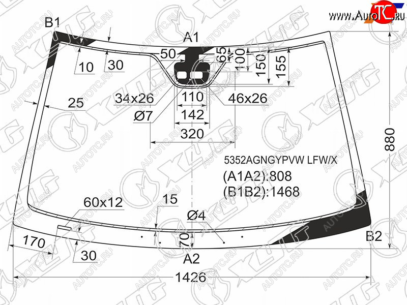 7 999 р. Стекло лобовое (Датчик дождя Раздельный датчик дождя 2D CPE) Mercedes-Benz C-Class 00-08 XYG 5352AGNGYPVW LFW/X  с доставкой в г. Пермь