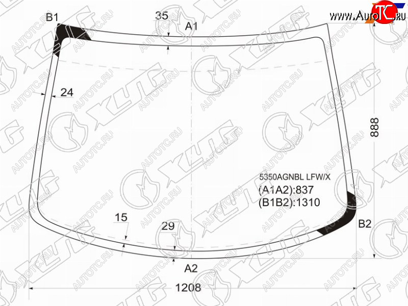 4 649 р. Стекло лобовое Smart Fortwo 98-07 XYG 5350AGNBL LFW/X  с доставкой в г. Пермь