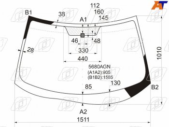 Стекло лобовое Mitsubishi Outlander 05-12  Citroen C-Crosser 07-12  Peugeot 4007 07-14 FUYAO 5680AGN