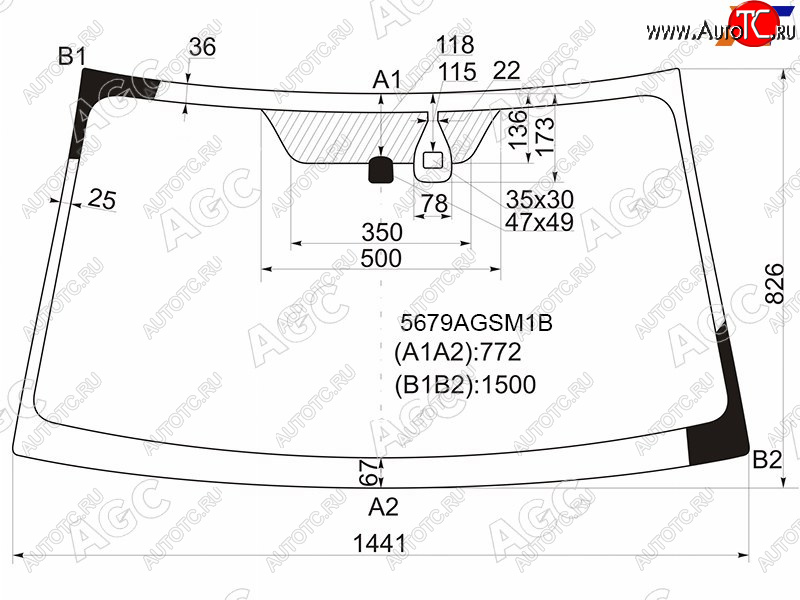 9 949 р. Стекло лобовое + дд MITSUBISHI L200 06-15 PAJEROMONTERO SPORT 08-15                                AGC 5679AGSM1B  с доставкой в г. Пермь