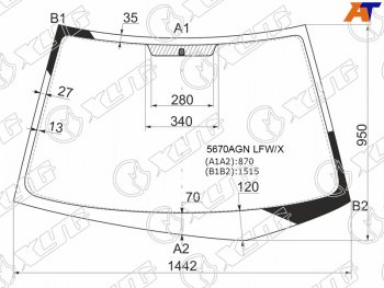 Стекло лобовое Mitsubishi Lancer 02-10  Lancer Evolution 01-08 XYG 5670AGN LFW/X
